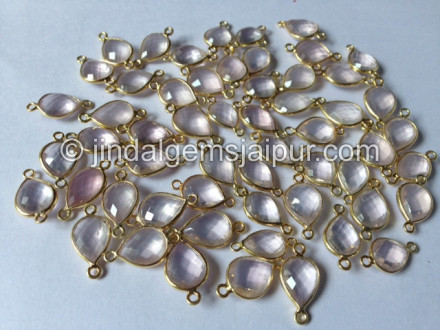 Gold Vermeil Rose Quartz Pear Connector